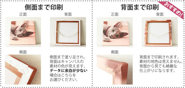 側面、または背面まで印刷範囲をご指定いただけます!