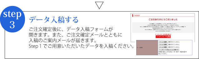 データをご入稿ください。